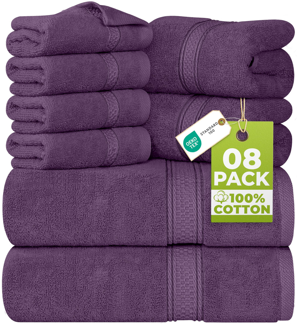 Utopia Towels 8 Piece Majestic Plush Luxury Towel Set, Cotton, Teal