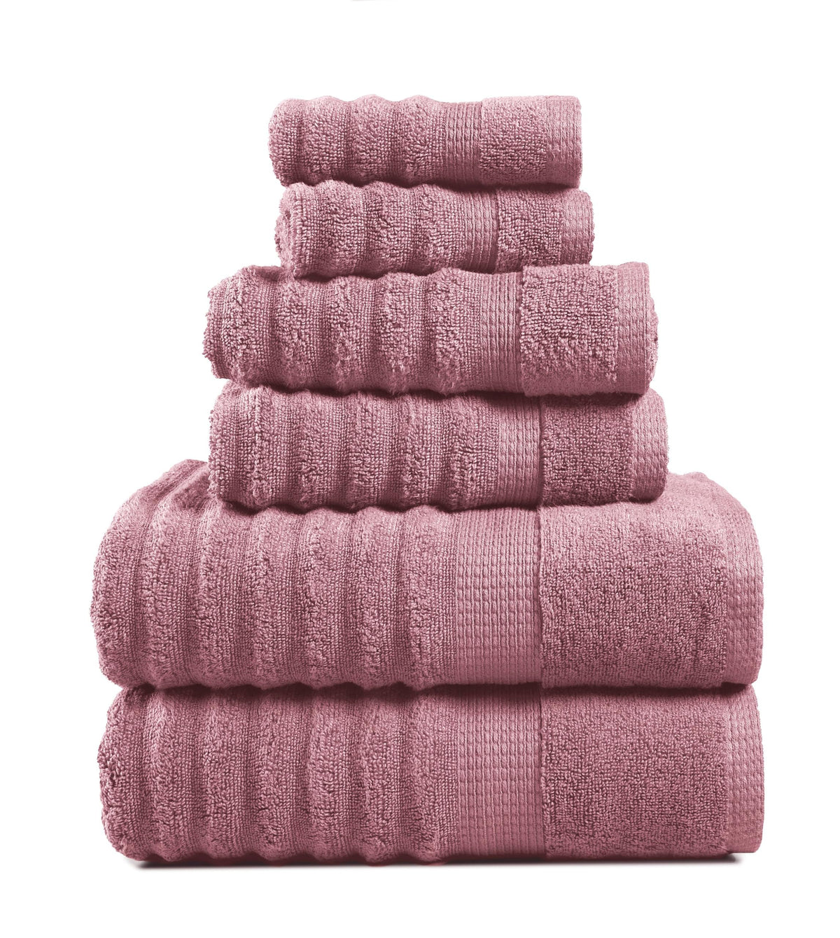 LANE LINEN Bath Towel Set Absorbent Quick Dry 100% Cotton - Wishful Mauve