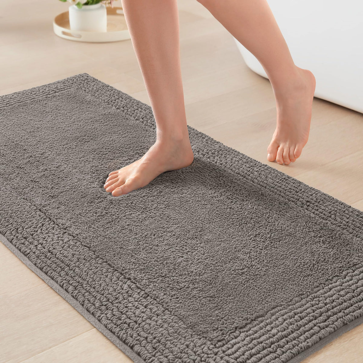 Madison Park Splendor Reversible 100% Cotton Bath Rug, 24 x 36, White
