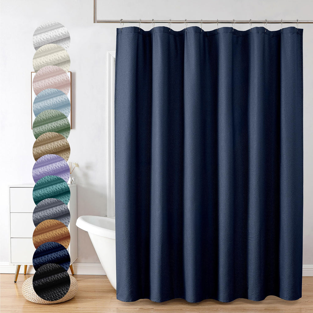 OVZME Berry Cute Shower Curtain, Embossed Textured Fabric Shower Curtain for Bathroom - Soft Cloth & Hotel Spa Luxury, Water Repellent, Machine Washable Shower Curtain, 72X72, Lemon Yellow