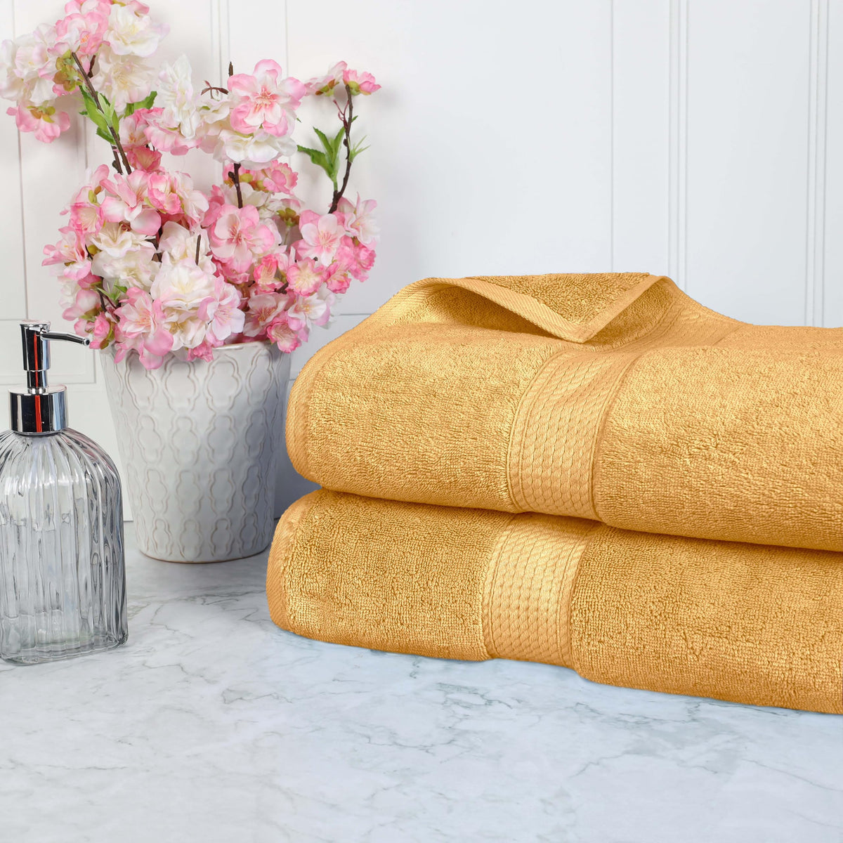 SUPERIOR Egyptian Cotton Plush & Absorbent, Hand Towel Set of 4, Cream