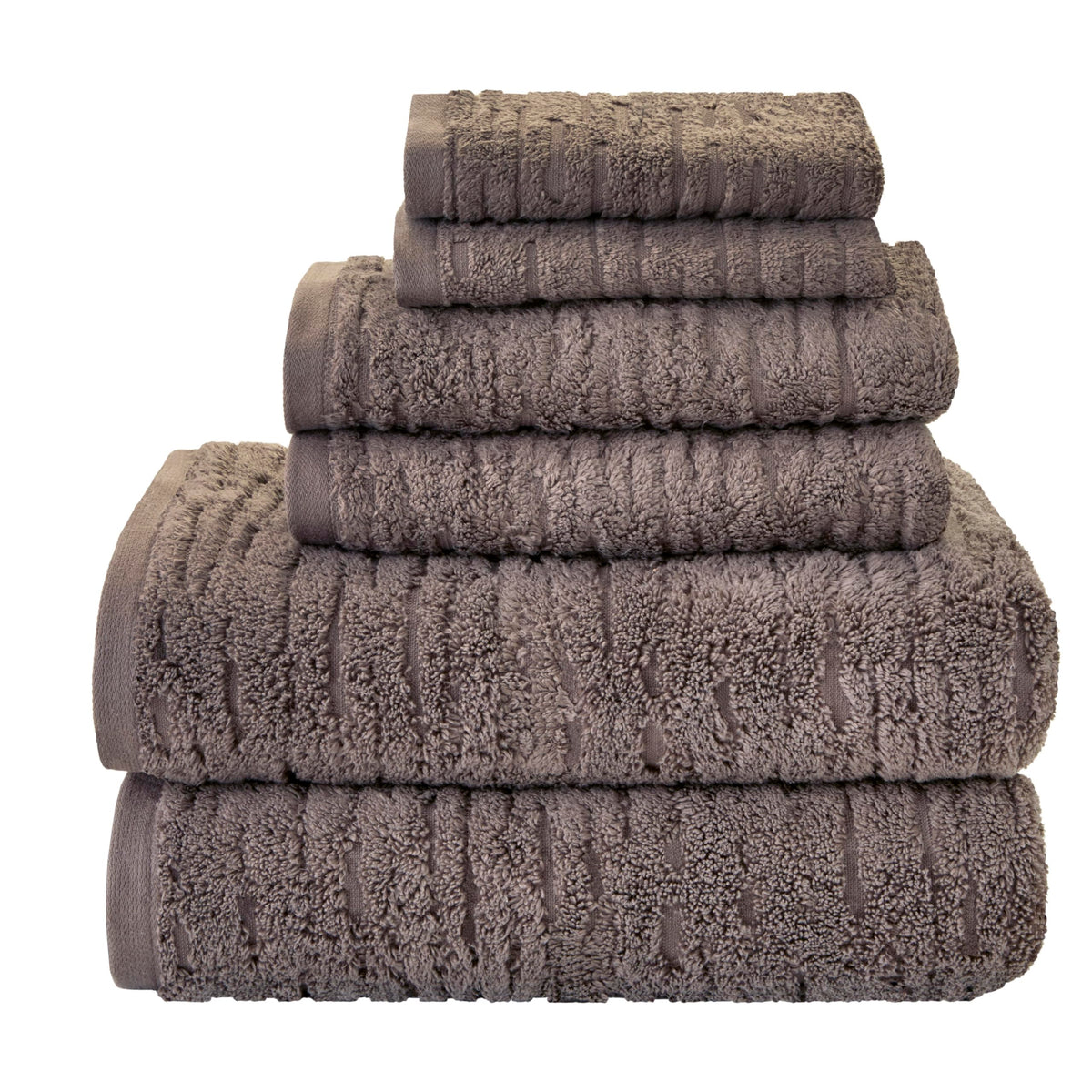 SKL Home CloudSoft Bath Towel Set, 6-Piece, 100% Cotton Luxury, Oatmeal