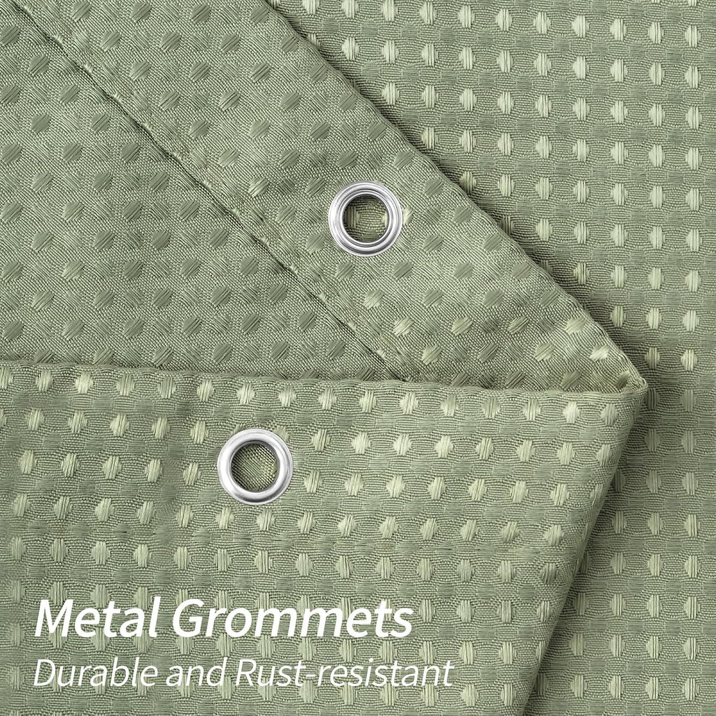 Sage Green Luxury Heavyweight Textured Fabric Shower Curtain Hotel,72x72