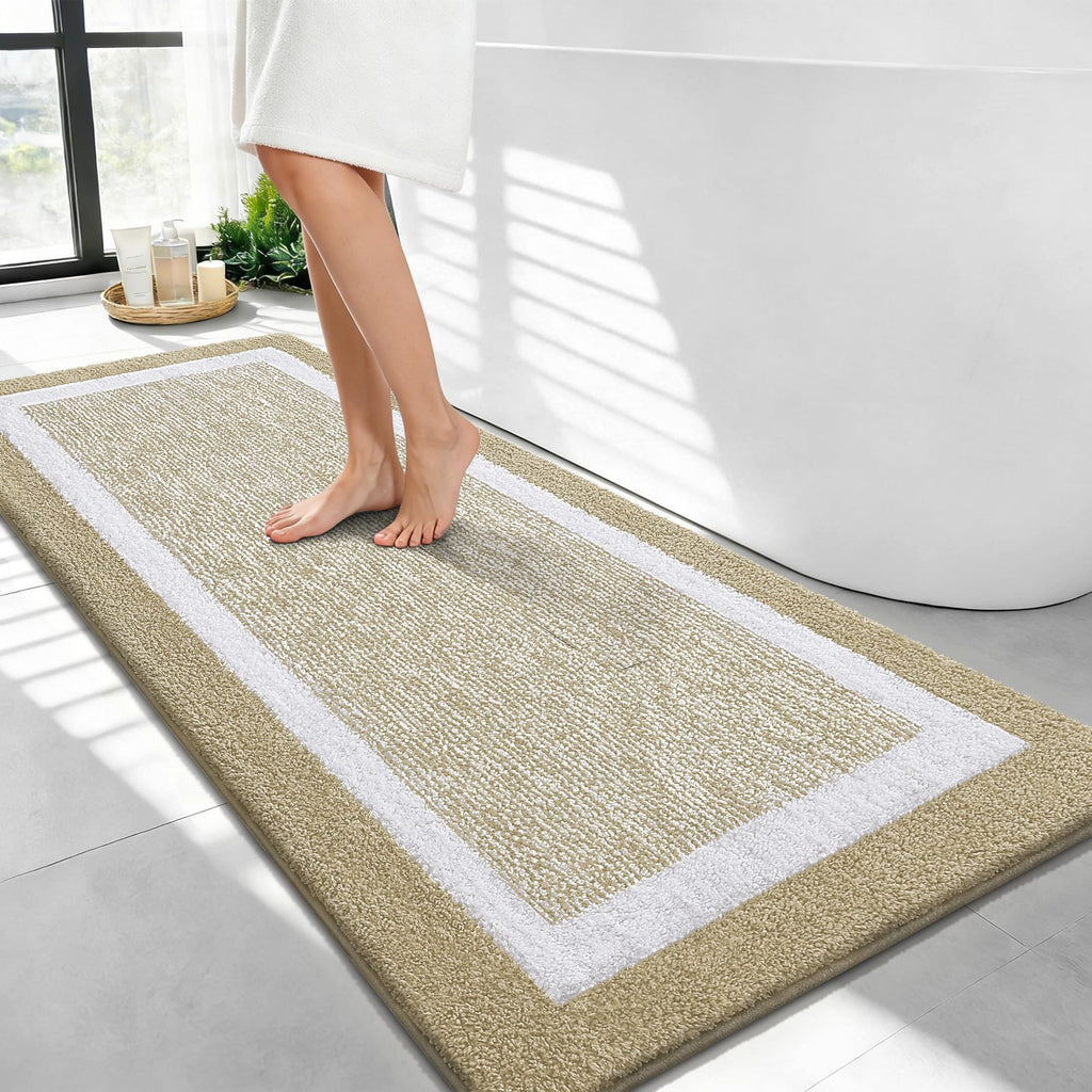 OLANLY Bathroom Rugs 36x24, Soft Absorbent Microfiber Bath Rugs, Grey