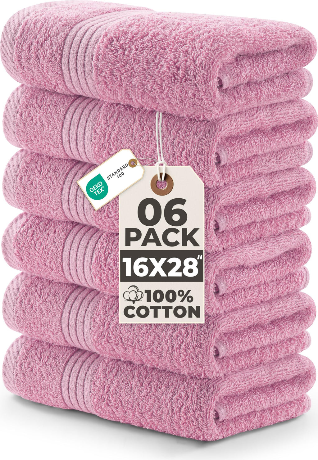 Utopia Towels 6 Piece Hand Towels Set, 16x28 in, 100% Cotton, Turquoise