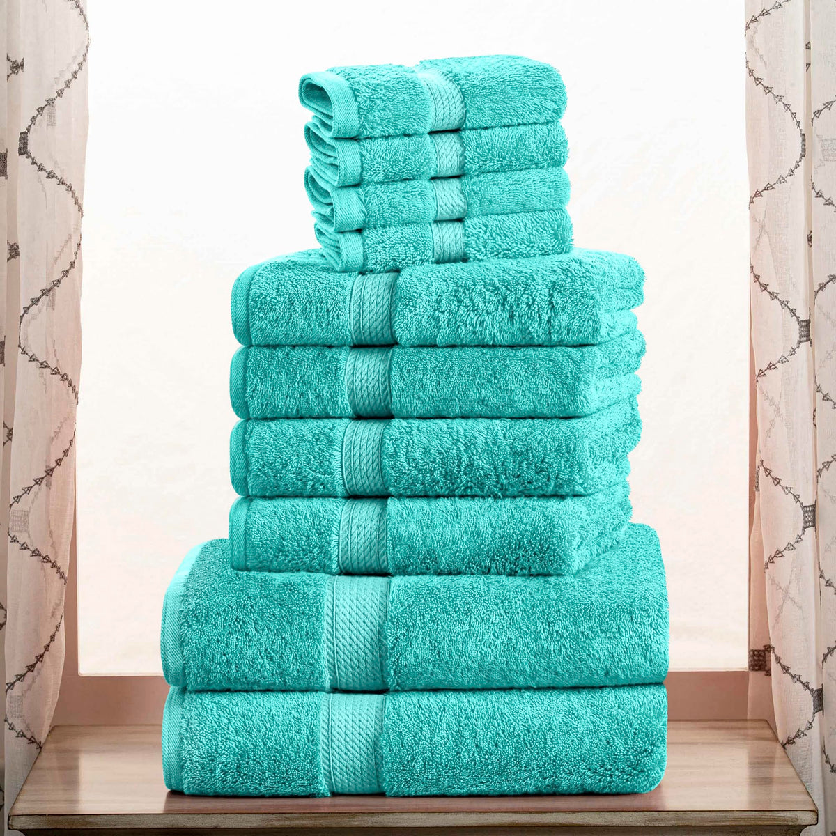 SUPERIOR Egyptian Cotton Plush & Absorbent, Hand Towel Set of 4, Cream