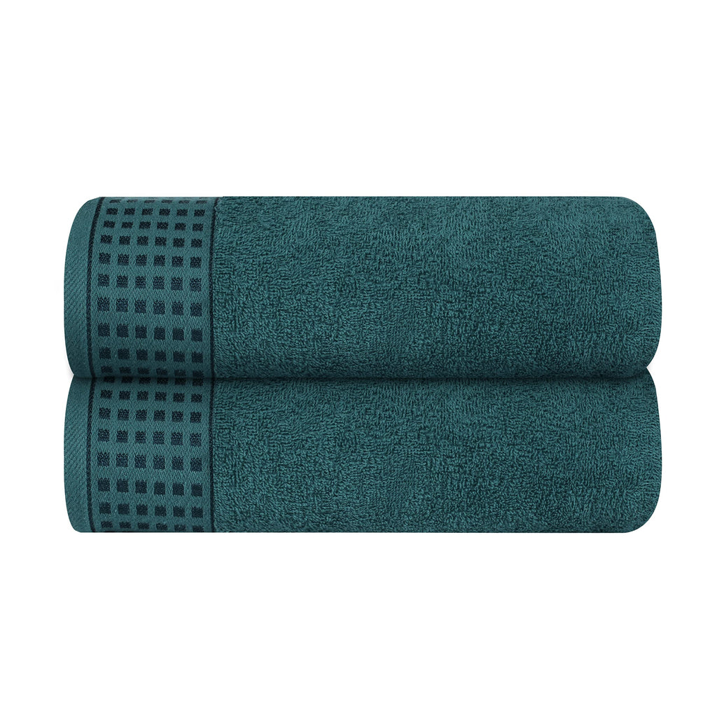 GLAMBURG 100% Cotton 2 Pack Oversized Bath Towel Set 28x55 Inches, Ultra Soft Highly Absorbant Compact Quickdry & Lightweight Large Bath Towels, Ideal for Gym Travel Camp Pool - Black