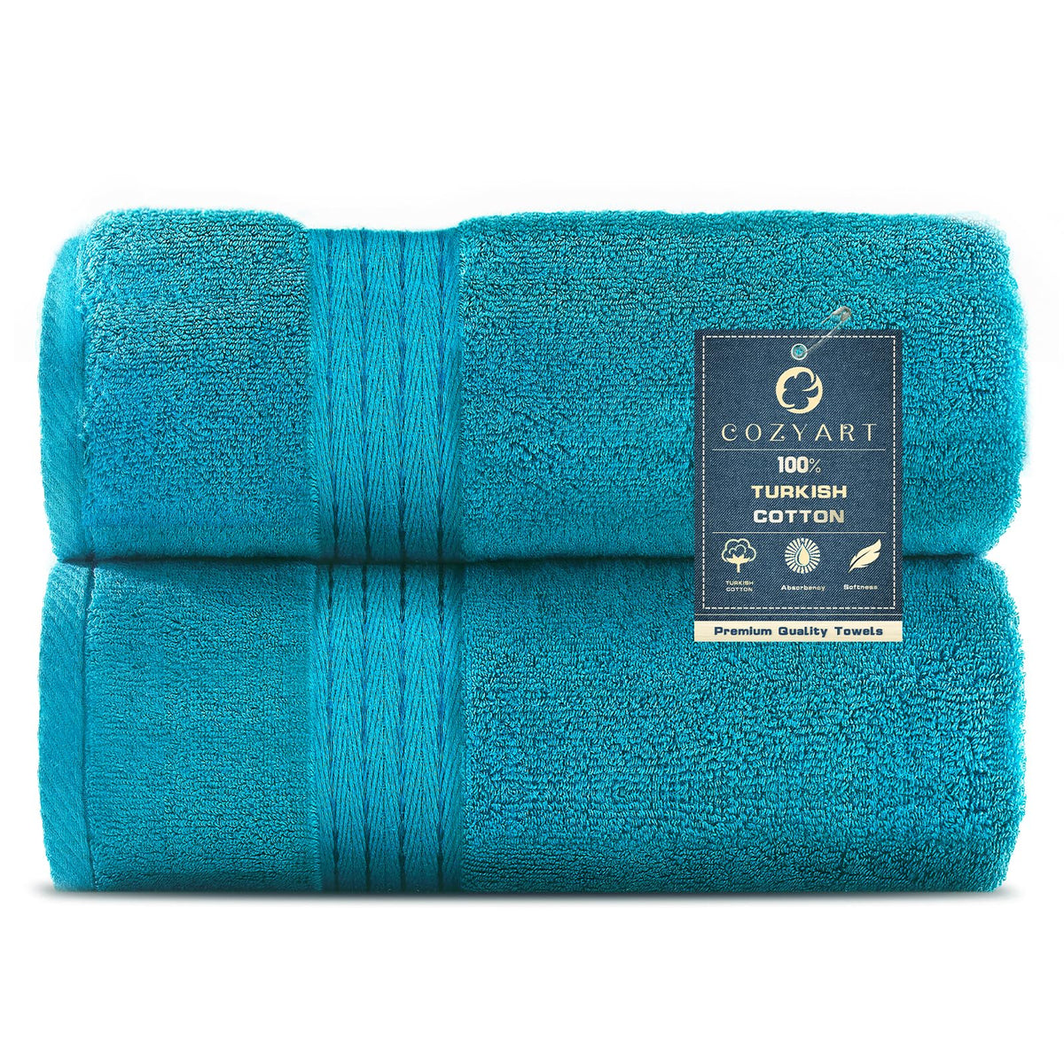 COZYART Luxury Bath Towel Set 6 Pcs, Burnt Orange 100% Turkish Cotton