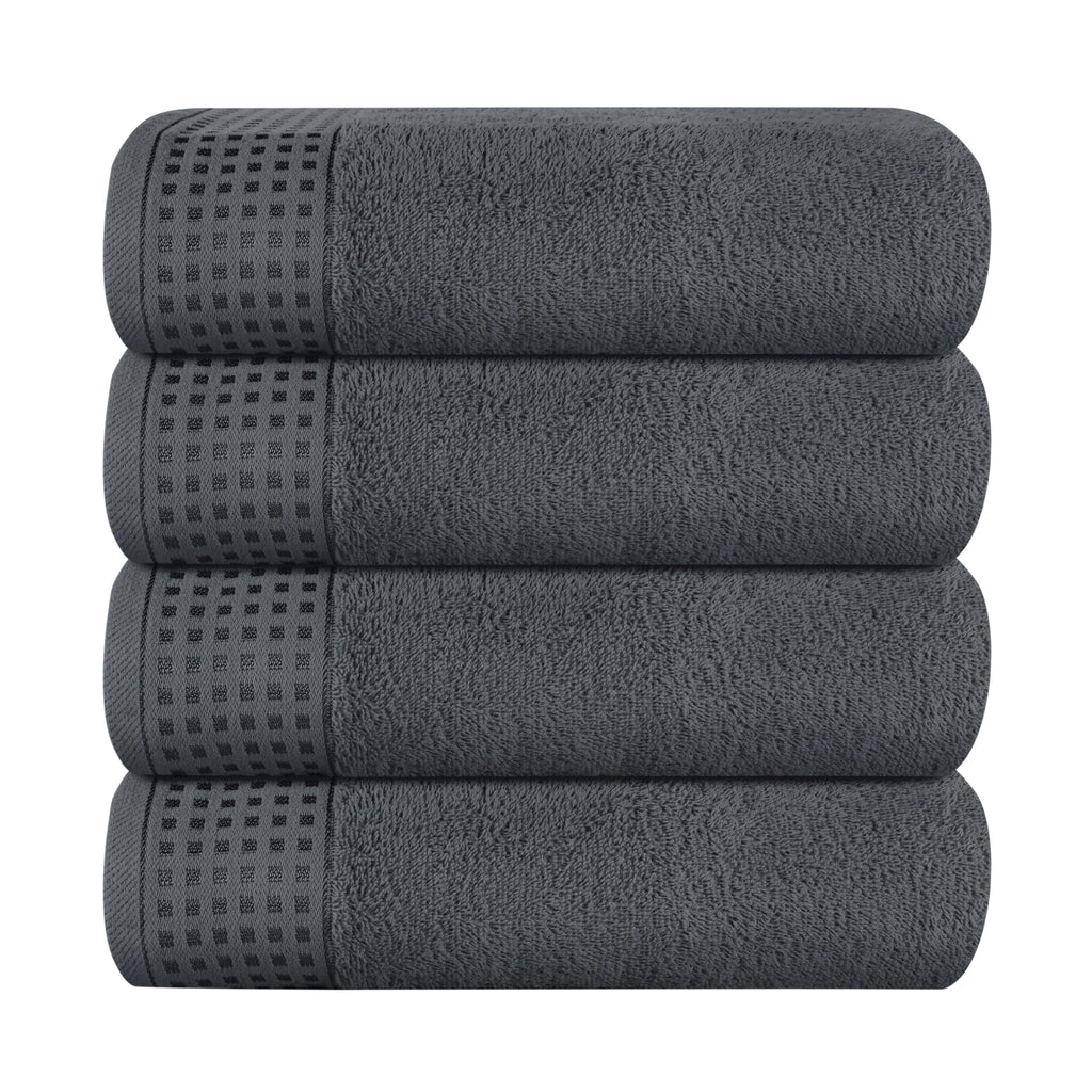 GLAMBURG 100% Cotton 2 Pack Oversized Bath Towel Set 28x55 Inches, Ultra Soft Highly Absorbant Compact Quickdry & Lightweight Large Bath Towels, Ideal for Gym Travel Camp Pool - Black