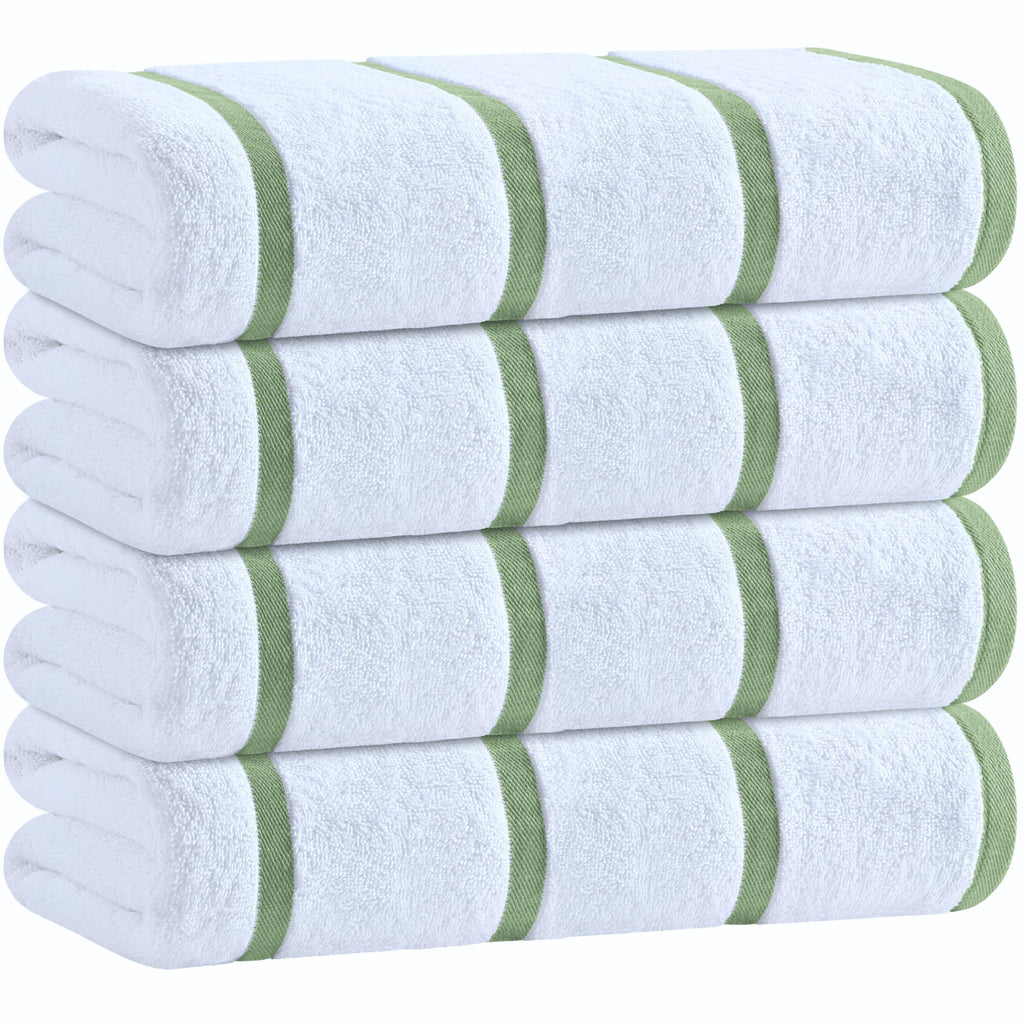 White Classic Cotton Pool Towels Oversized 30 x 60, 4 Pack, Navy Blue