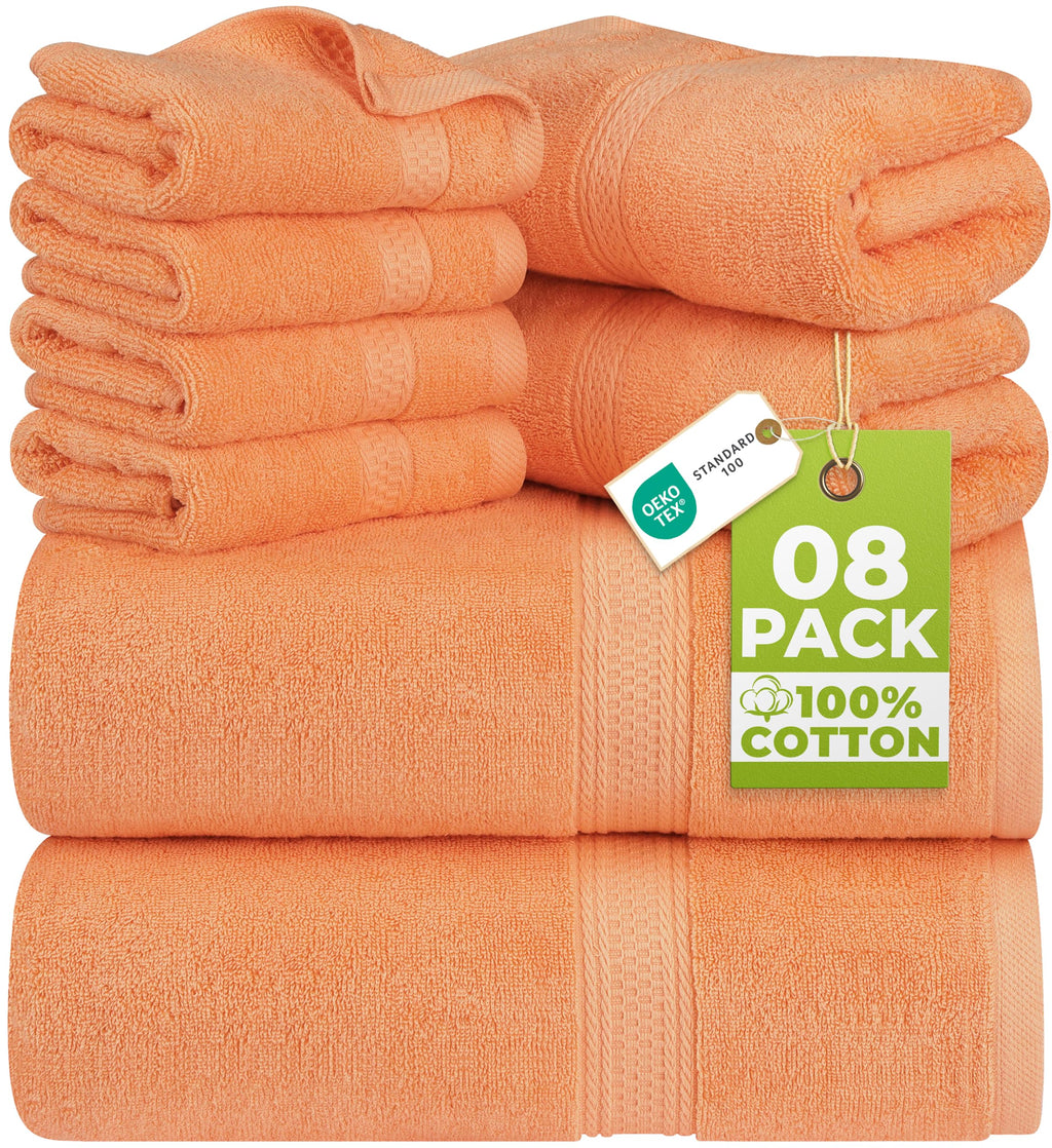 Utopia Towels 8 Piece Majestic Plush Luxury Towel Set, Cotton, Teal