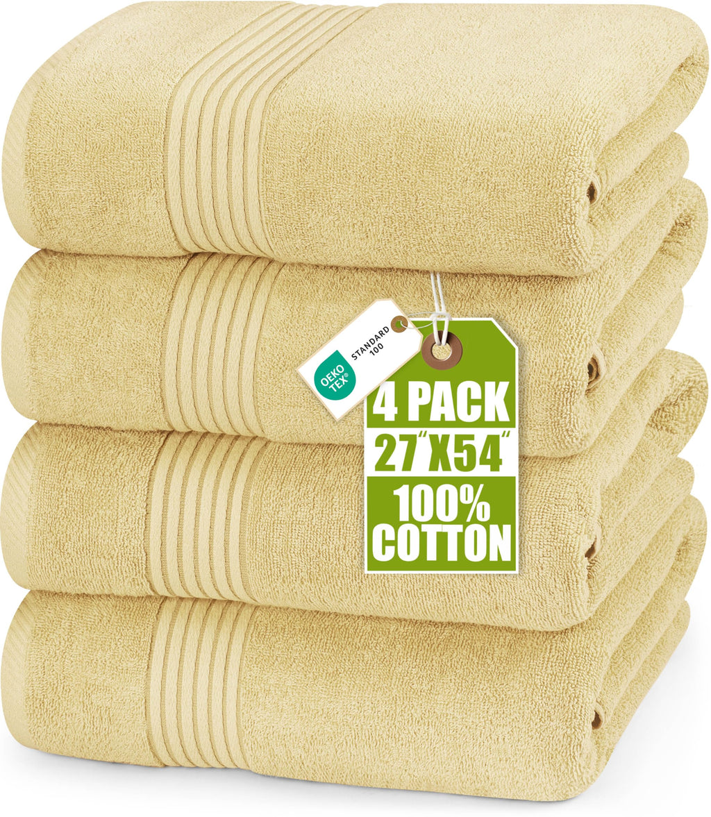 Utopia Towels Luxurious Bath Towels Set, 27x54 in, 4 Pack, Soft, White