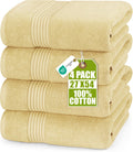 Utopia Towels Luxurious Bath Towels Set, 27x54 in, 4 Pack, Soft, White