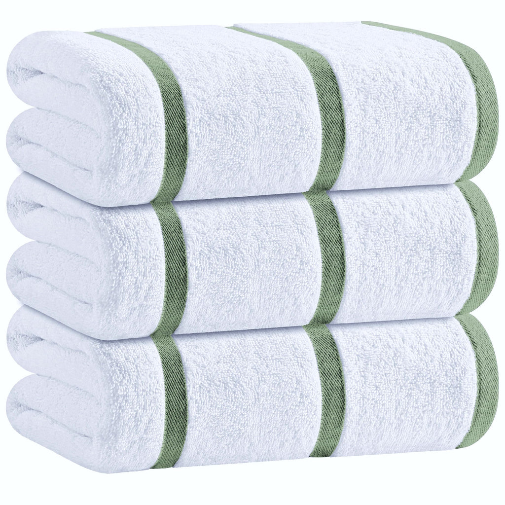 White Classic Cotton Pool Towels Oversized 30 x 60, 4 Pack, Navy Blue