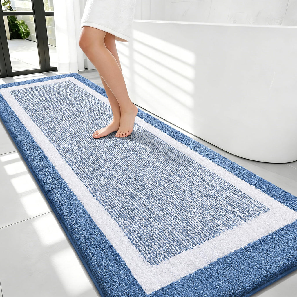 OLANLY Bathroom Rugs 36x24, Soft Absorbent Microfiber Bath Rugs, Grey
