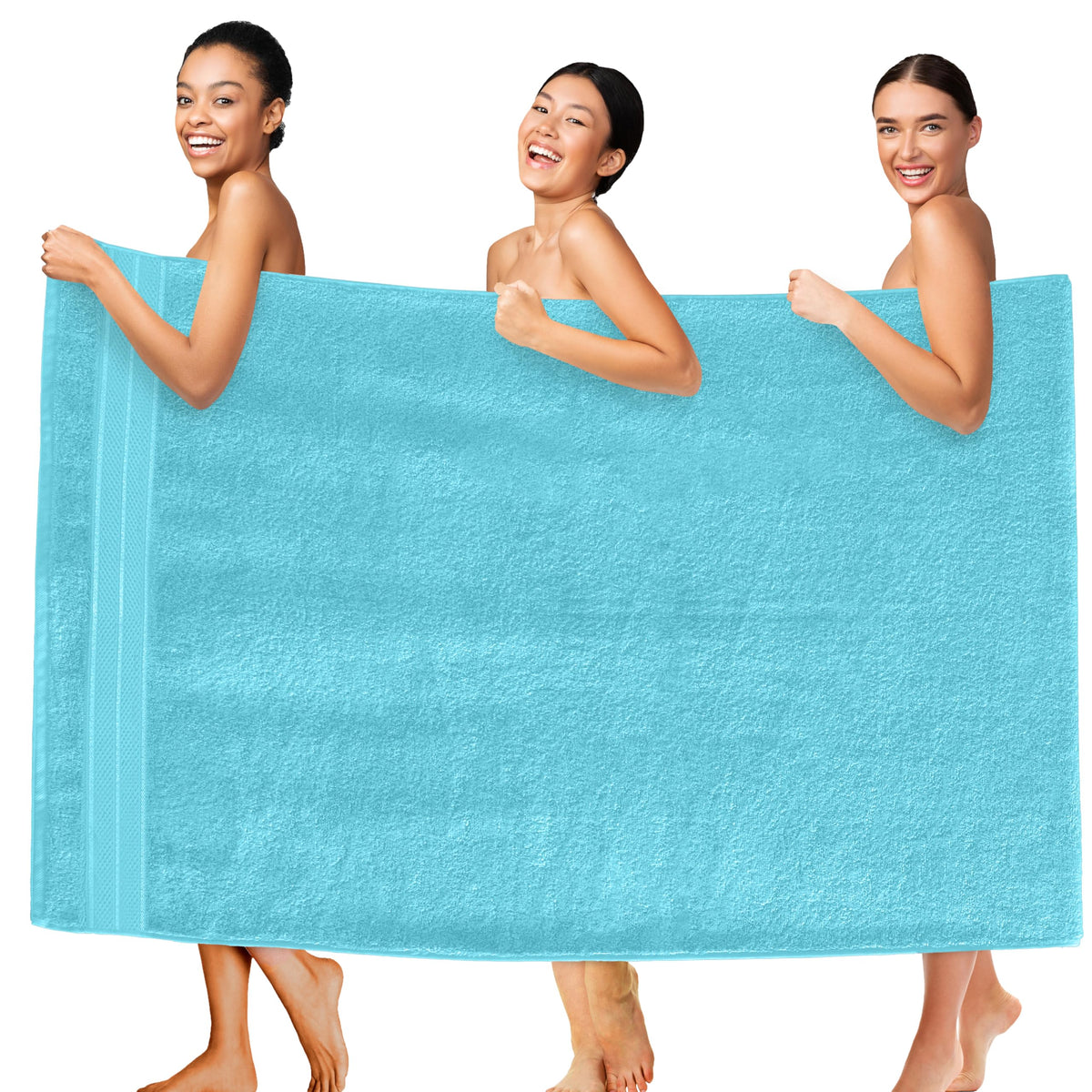 Elegant Comfort Luxury 6-Piece Towel Set, Premium Soft 100% Turkish Cotton, Three Line Popcorn Design 2 Bath Towels, 2 Hand Towels and 2 Washcloths Towel Set-Quick-Drying and Absorbent, Vibrant Orange