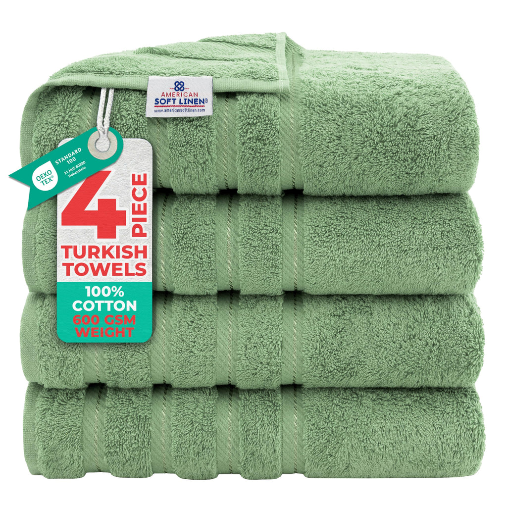 American Soft Linen 100% Cotton Luxury Turkish Towels, 6 Piece Towel Set