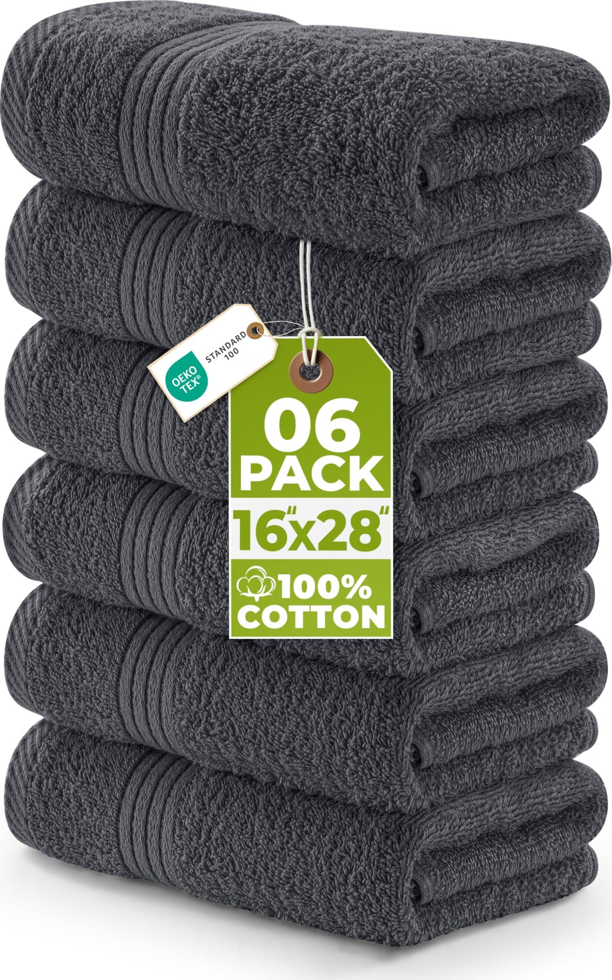 Utopia Towels 6 Piece Hand Towels Set, 16x28 in, 100% Cotton, Turquoise