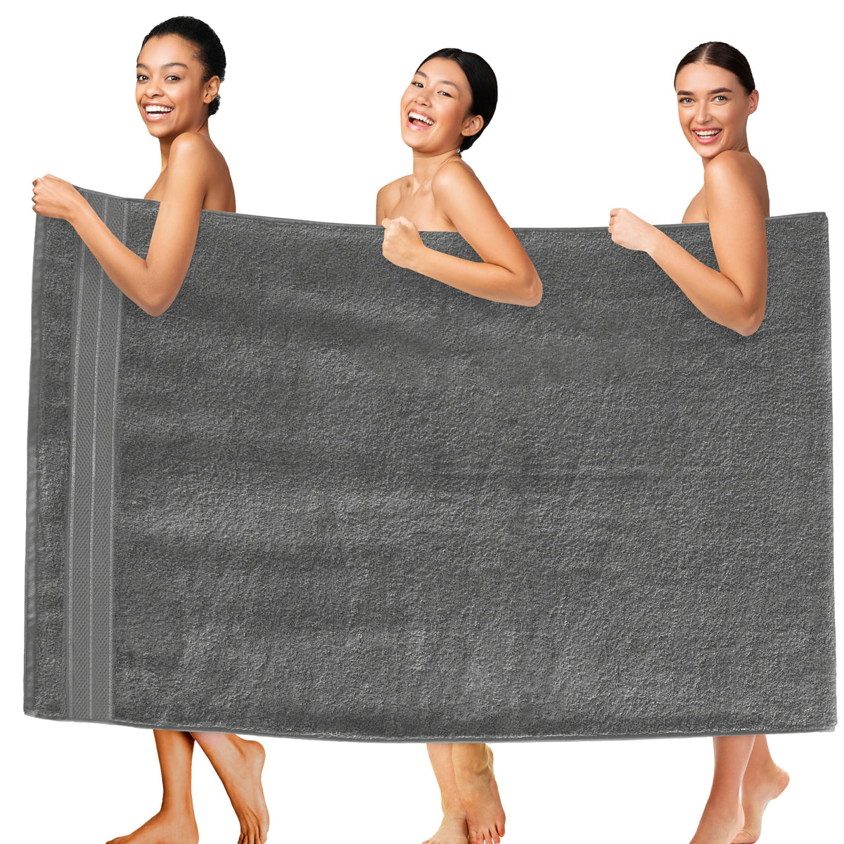 Elegant Comfort Luxury 6-Piece Towel Set, Premium Soft 100% Turkish Cotton, Three Line Popcorn Design 2 Bath Towels, 2 Hand Towels and 2 Washcloths Towel Set-Quick-Drying and Absorbent, Vibrant Orange