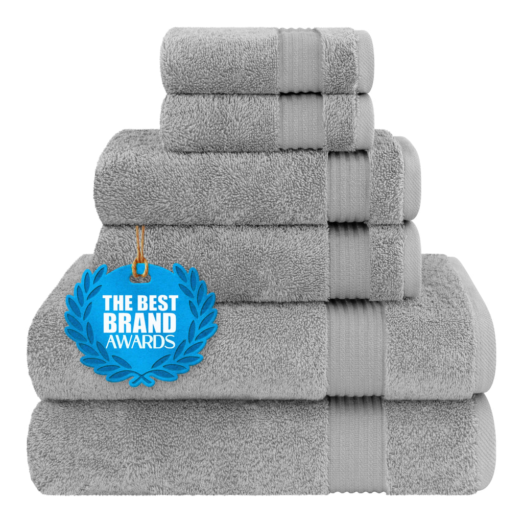 Cotton Paradise 100% Cotton Turkish Towel Set, Soft Absorbent Quick Dry, 6 Piece Towel Set, Navy Blue