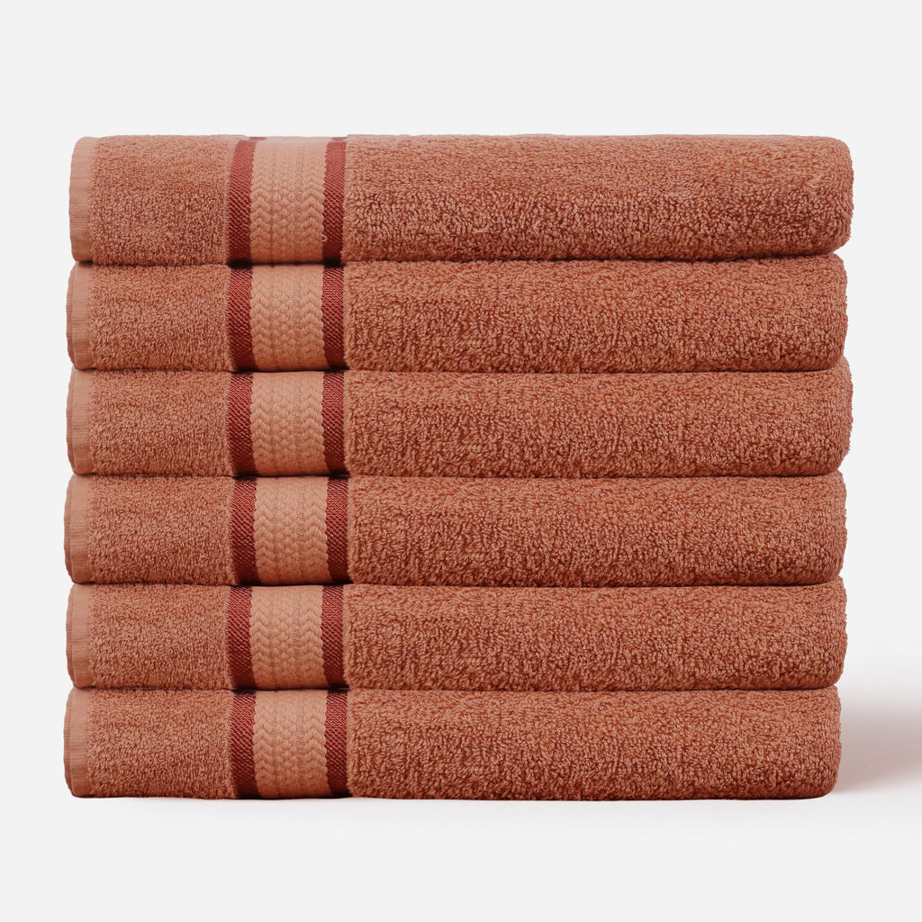 COTTON CRAFT Ultra Soft Hand Towels - 6 Pack 100% Ringspun Cotton Towel Set