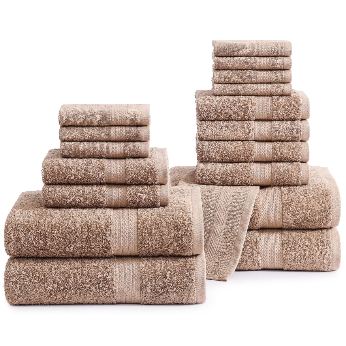 LANE LINEN Bath Towel Set Absorbent Quick Dry 100% Cotton - Wishful Mauve