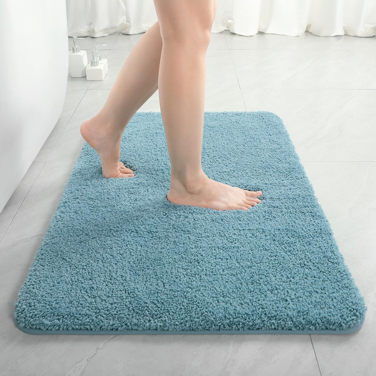 LOCHAS Bathroom Rug Runner 24x60 Inch, Bath Rugs Non Slip, Grey