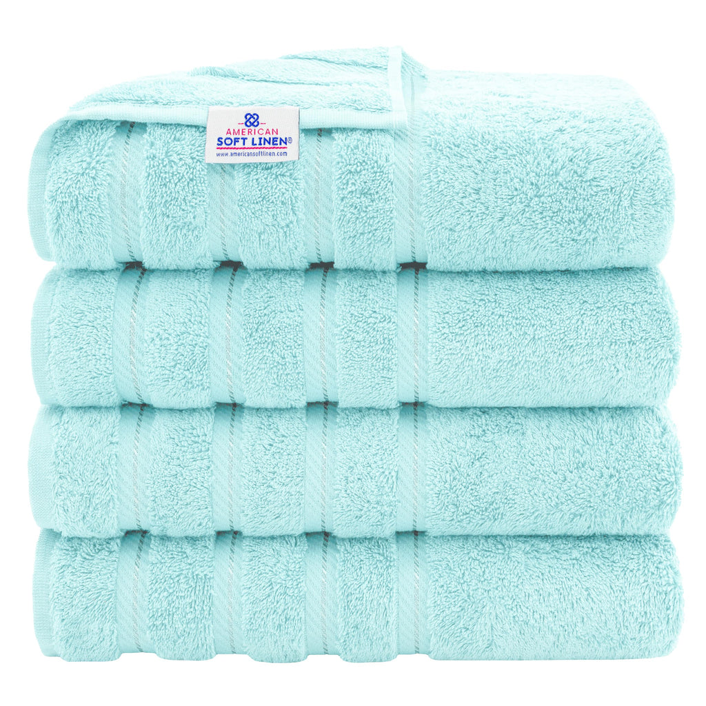 American Soft Linen 100% Cotton Luxury Turkish Towels, 4 PC Bath Towel Set
