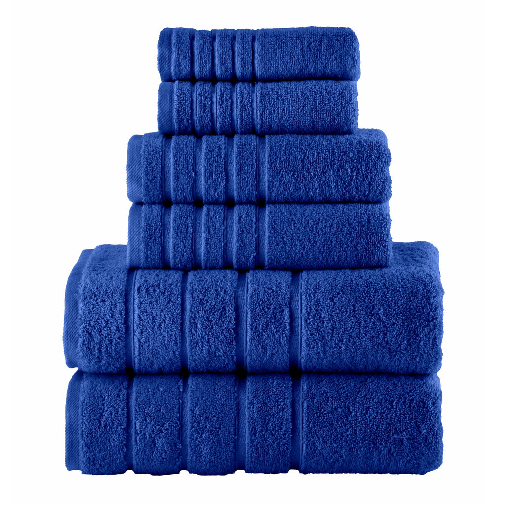 Elegant Comfort 4 Lines Viscose Stripe 6-Piece Premium Towel Set - 100% Turkish Cotton High Absorbent Luxury Bathroom Towels – Includes 2 Washcloths, 2 Hand Towels and 2 Bath Towels Set, Gold