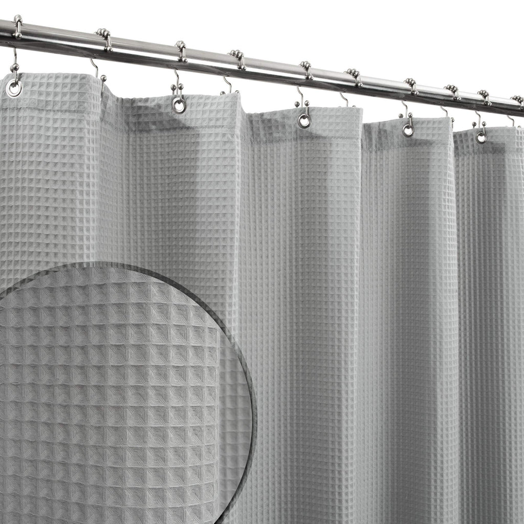 Barossa Design Waffle Weave Shower Curtain Fabric White, 72x72