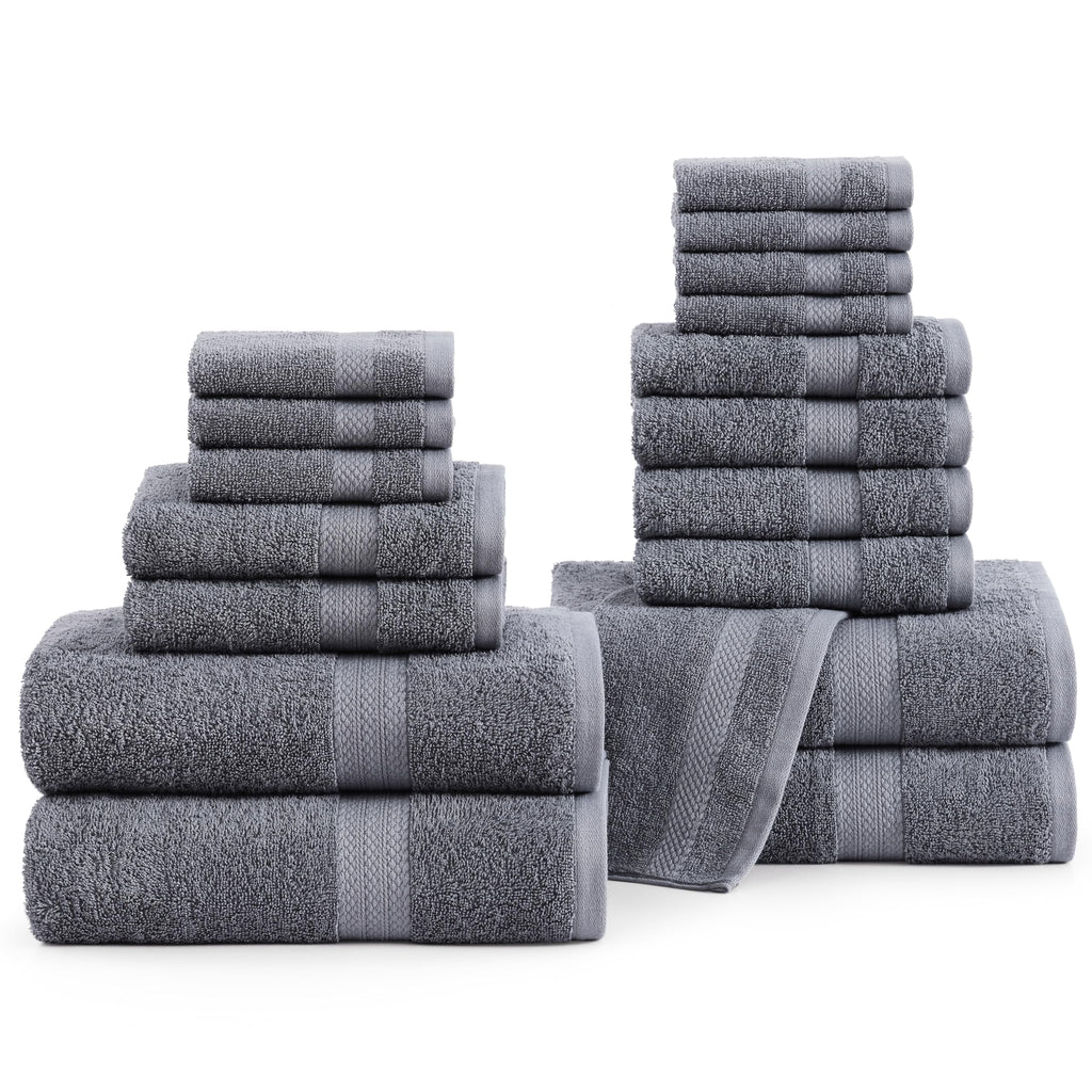 LANE LINEN Bath Towel Set Absorbent Quick Dry 100% Cotton - Wishful Mauve