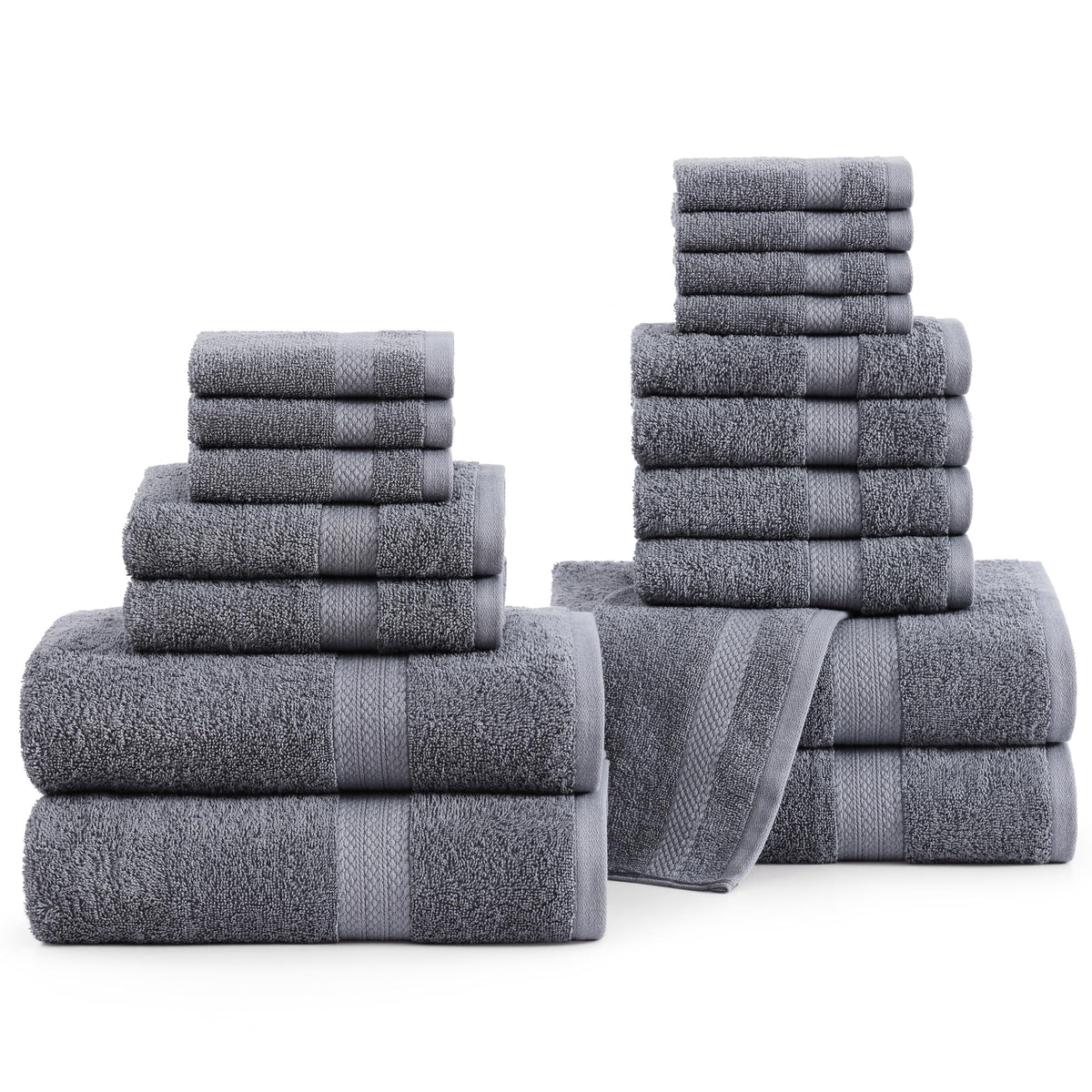 LANE LINEN Bath Towel Set Absorbent Quick Dry 100% Cotton - Wishful Mauve