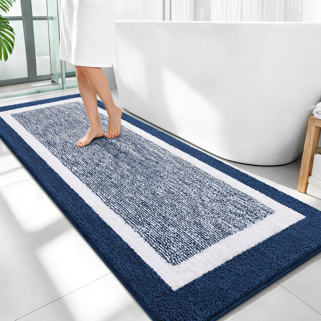 OLANLY Bathroom Rugs 36x24, Soft Absorbent Microfiber Bath Rugs, Grey