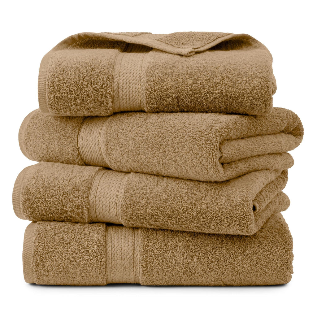 SUPERIOR Egyptian Cotton Plush & Absorbent, Hand Towel Set of 4, Cream