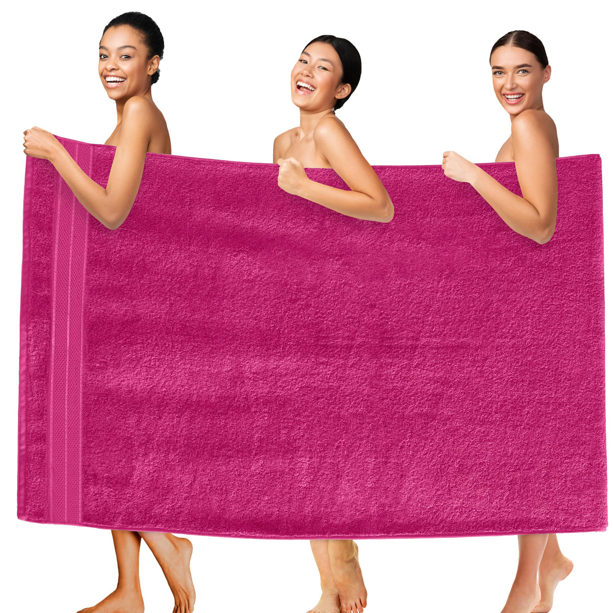 Elegant Comfort Luxury 6-Piece Towel Set, Premium Soft 100% Turkish Cotton, Three Line Popcorn Design 2 Bath Towels, 2 Hand Towels and 2 Washcloths Towel Set-Quick-Drying and Absorbent, Vibrant Orange