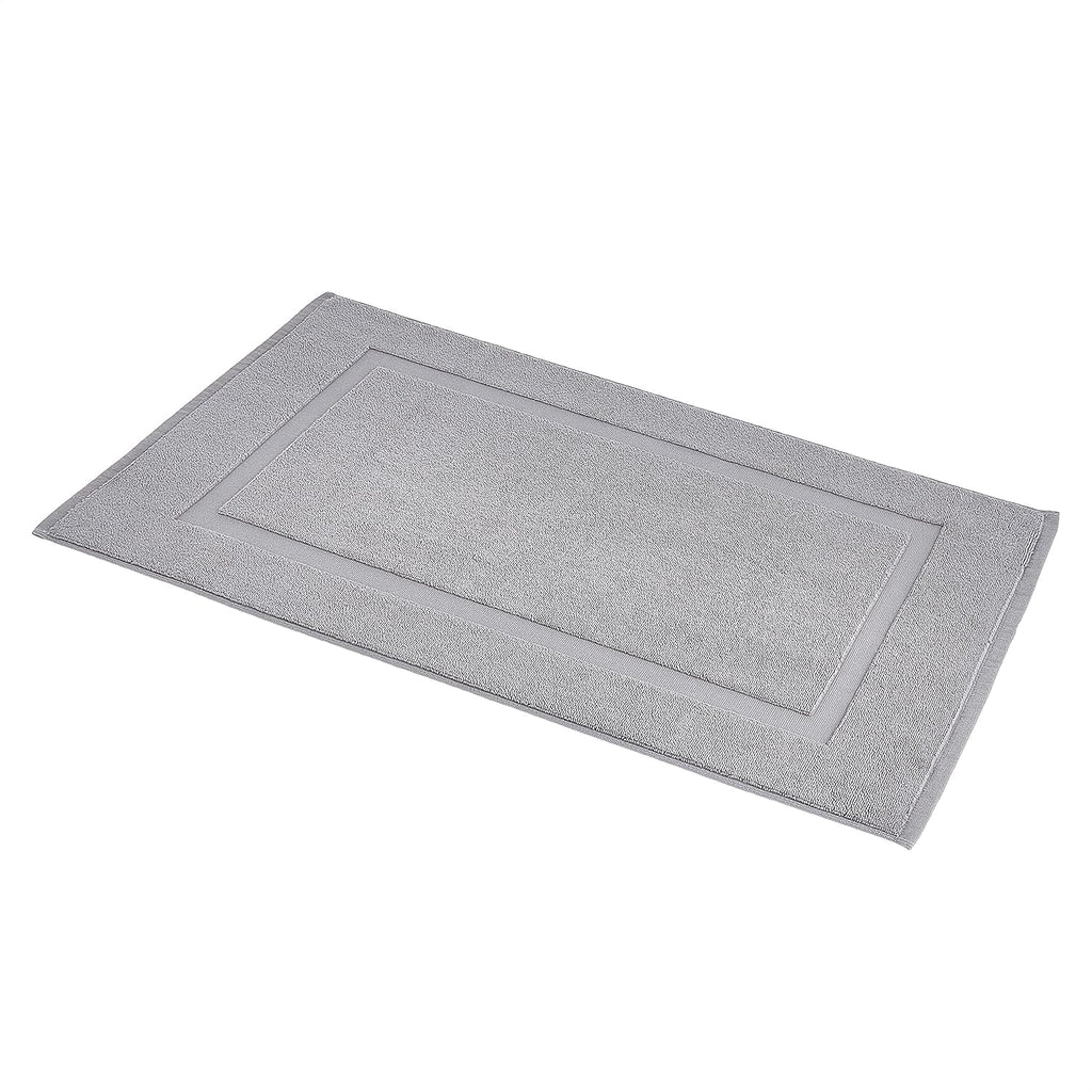 Amazon Basics Banded Bathroom Bath Rug Mat, Machine Washable, 100% Cotton, 31" x 20", Powder Gray