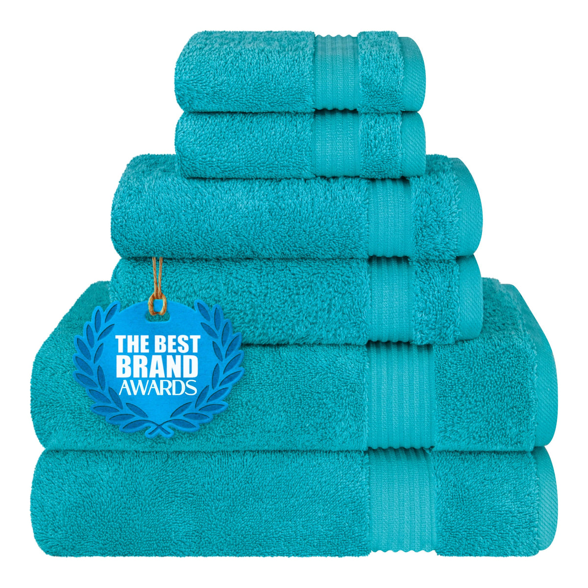 Cotton Paradise 100% Cotton Turkish Towel Set, Soft Absorbent Quick Dry, 6 Piece Towel Set, Navy Blue