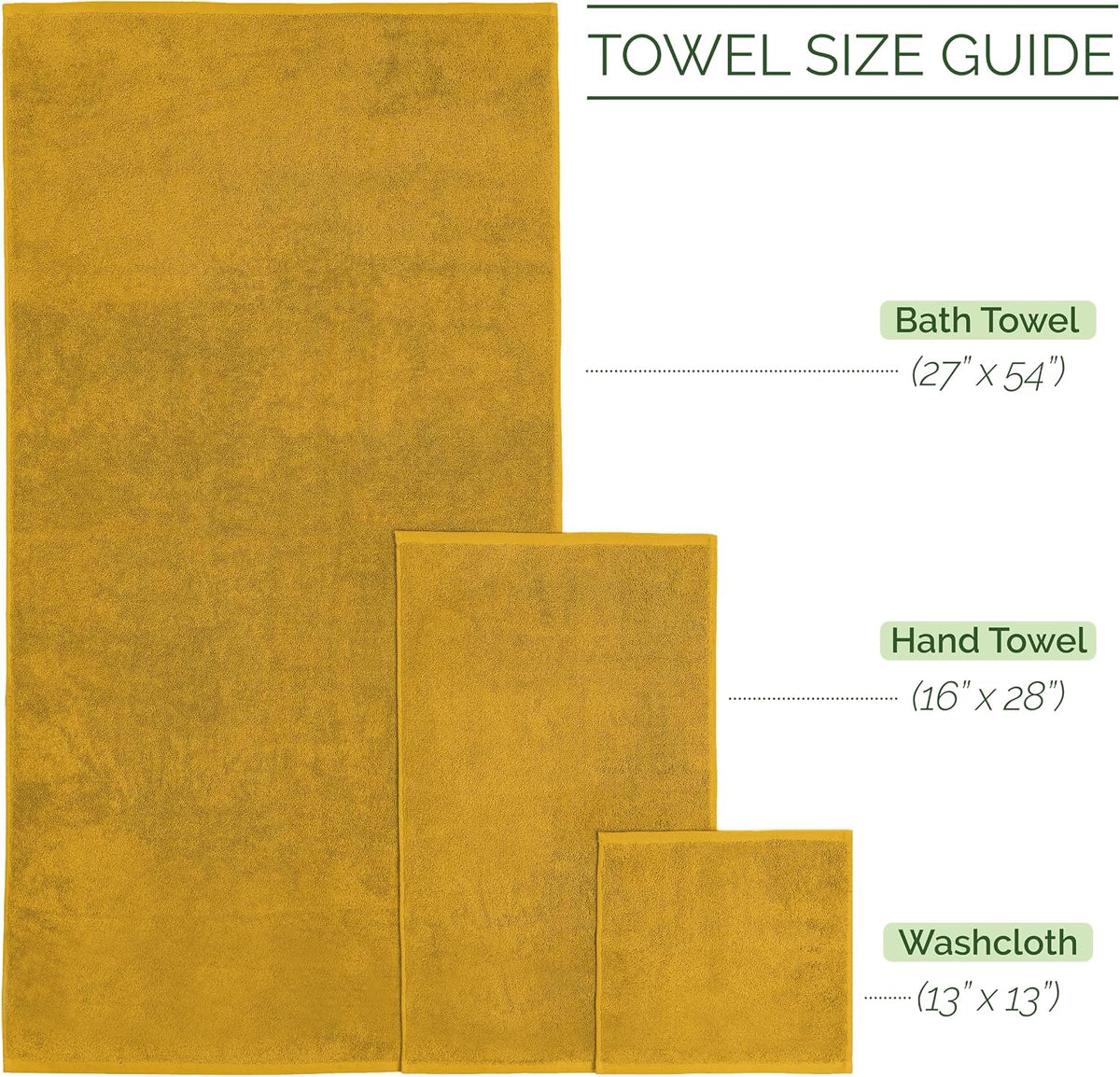 Elegant Comfort 4 Lines Viscose Stripe 6-Piece Premium Towel Set - 100% Turkish Cotton High Absorbent Luxury Bathroom Towels – Includes 2 Washcloths, 2 Hand Towels and 2 Bath Towels Set, Gold