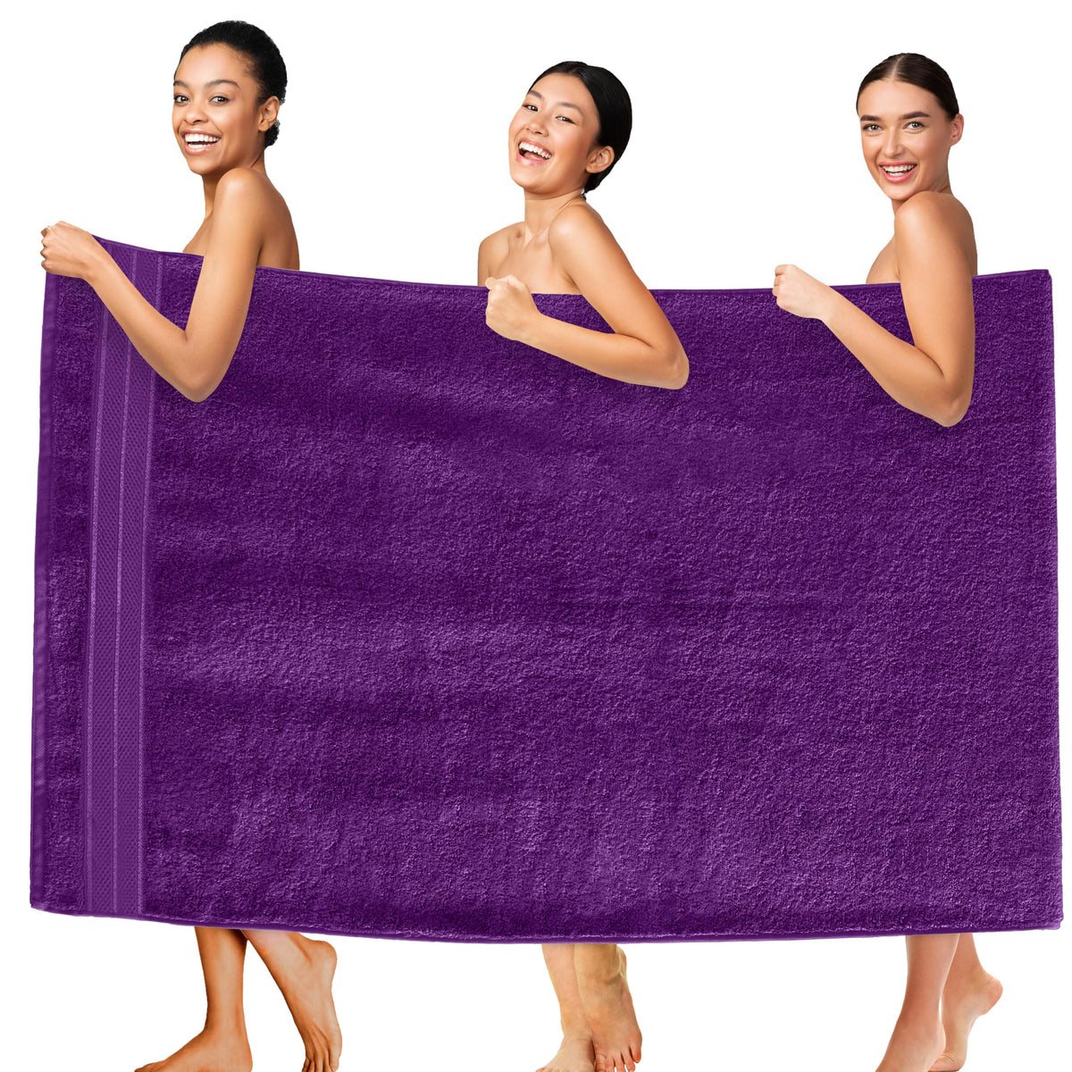 Elegant Comfort Luxury 6-Piece Towel Set, Premium Soft 100% Turkish Cotton, Three Line Popcorn Design 2 Bath Towels, 2 Hand Towels and 2 Washcloths Towel Set-Quick-Drying and Absorbent, Vibrant Orange
