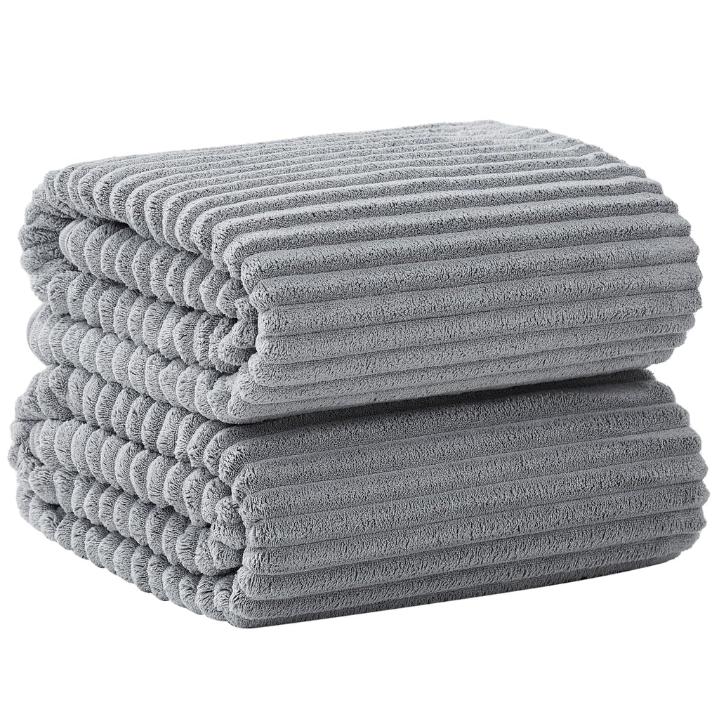 6 PC Bath Towel Set, 40"x80" Oversized Bath Sheets, Olive Green