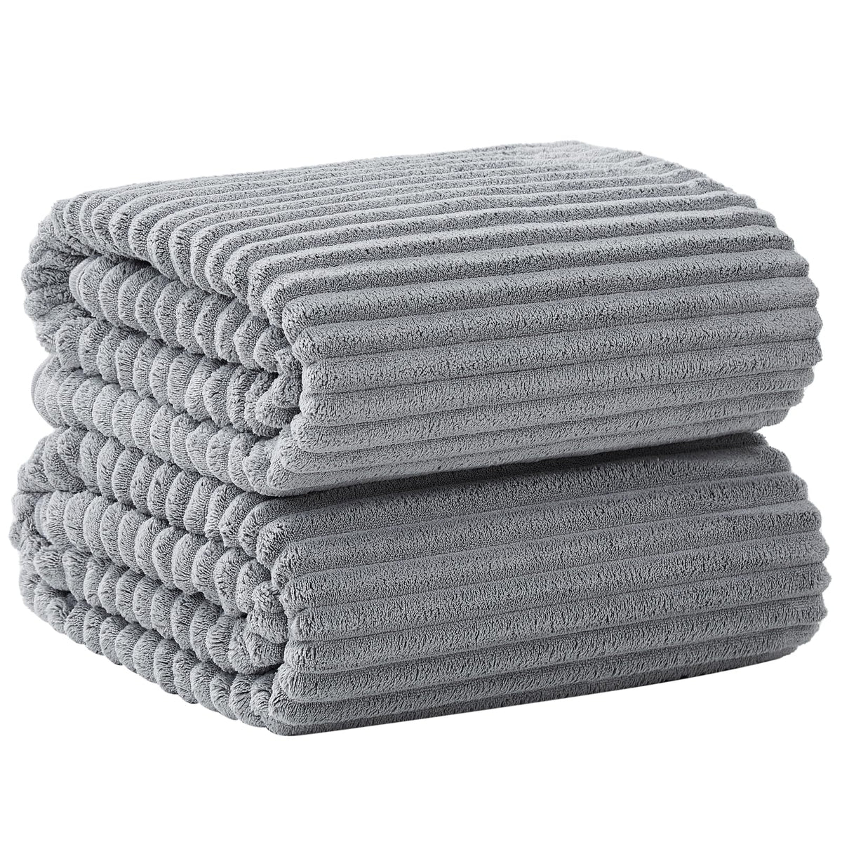 6 PC Bath Towel Set, 40"x80" Oversized Bath Sheets, Olive Green