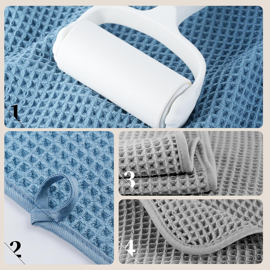POLYTE 430 GSM Poly Blend Microfiber Quick Dry Waffle Bath Towel, 30x60 in