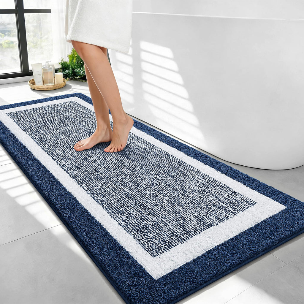 OLANLY Bathroom Rugs 36x24, Soft Absorbent Microfiber Bath Rugs, Grey