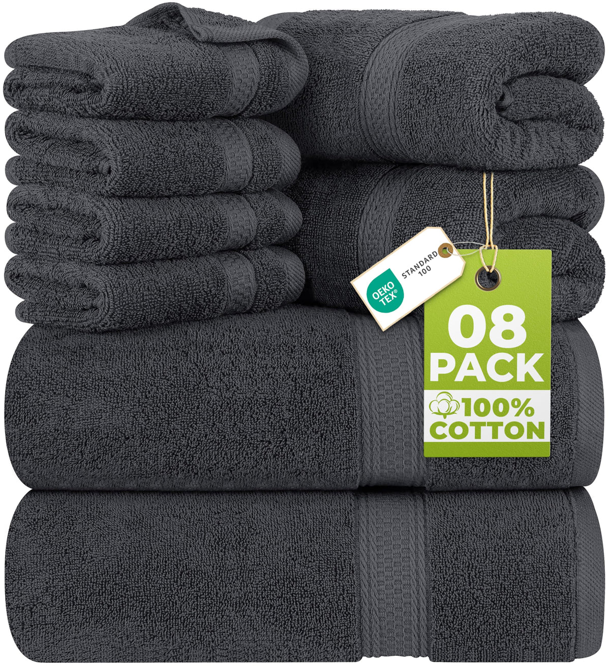 Utopia Towels 8 Piece Majestic Plush Luxury Towel Set, Cotton, Teal