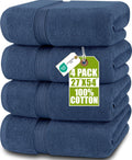 Utopia Towels 4 Pack Premium Bath Towels, 27x54 in, Cotton Navy Blue
