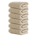 Tens Towels 6 Piece Hand Towels Set 16 x 28 Inches, Beige