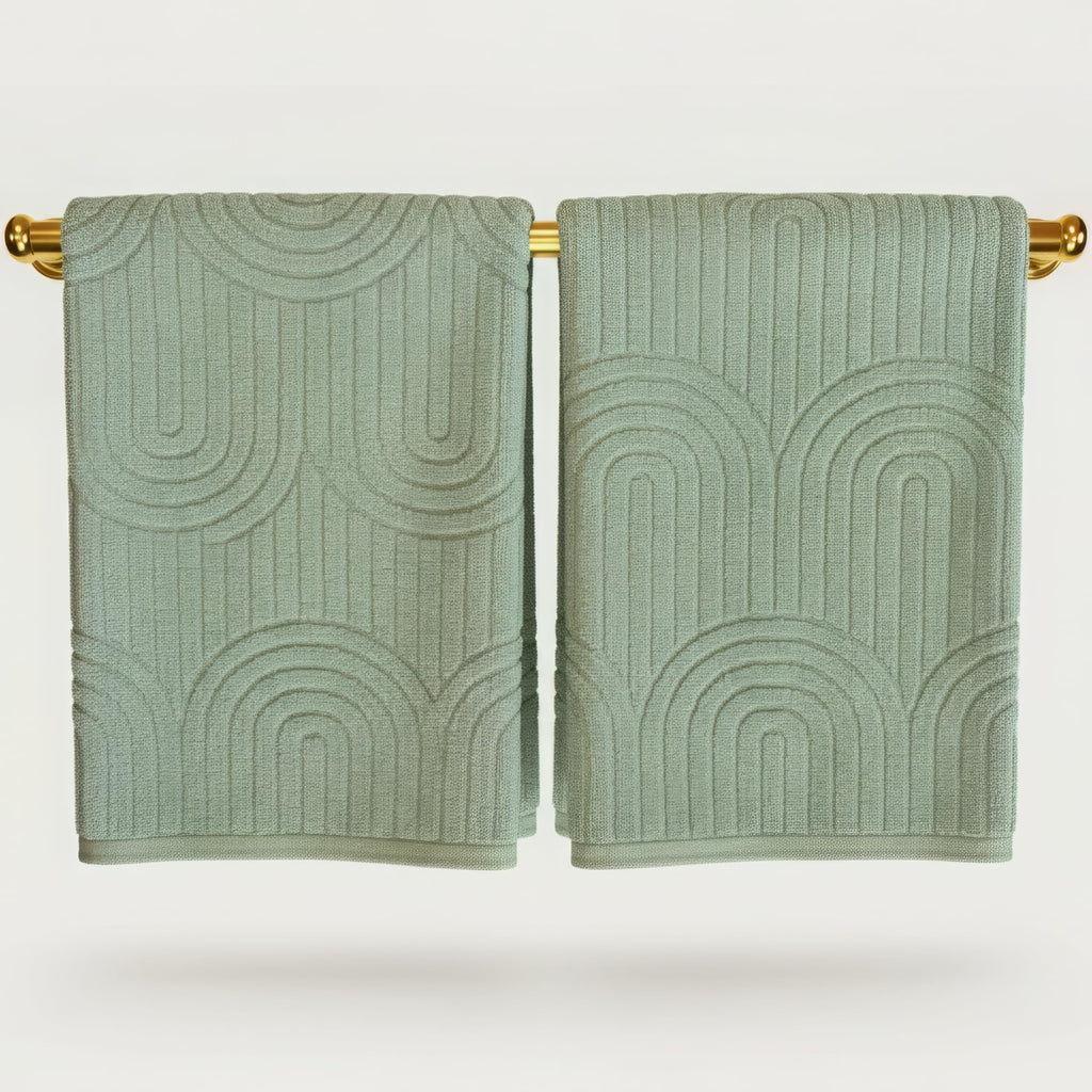 Decorative Hand Towels Set of 2 - Soft Boho Cotton for Bathroom or Kitchen