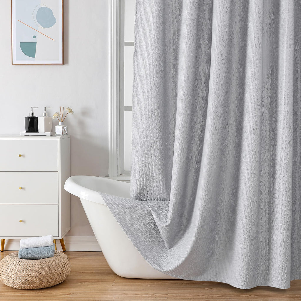 OVZME Berry Cute Shower Curtain, Embossed Textured Fabric Shower Curtain for Bathroom - Soft Cloth & Hotel Spa Luxury, Water Repellent, Machine Washable Shower Curtain, 72X72, Lemon Yellow