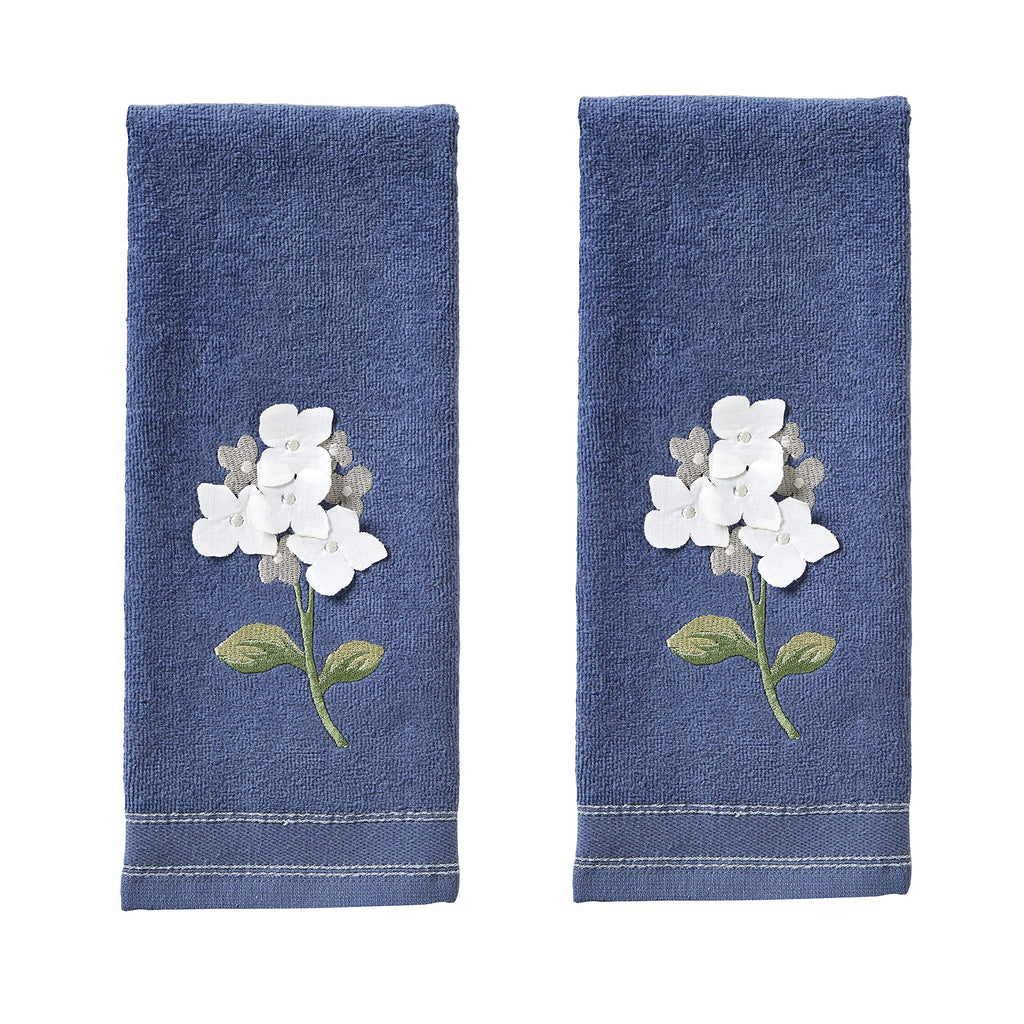 SKL Home Floral Hand Towel Set-2pc, 100% Cotton Jacquard, Gray