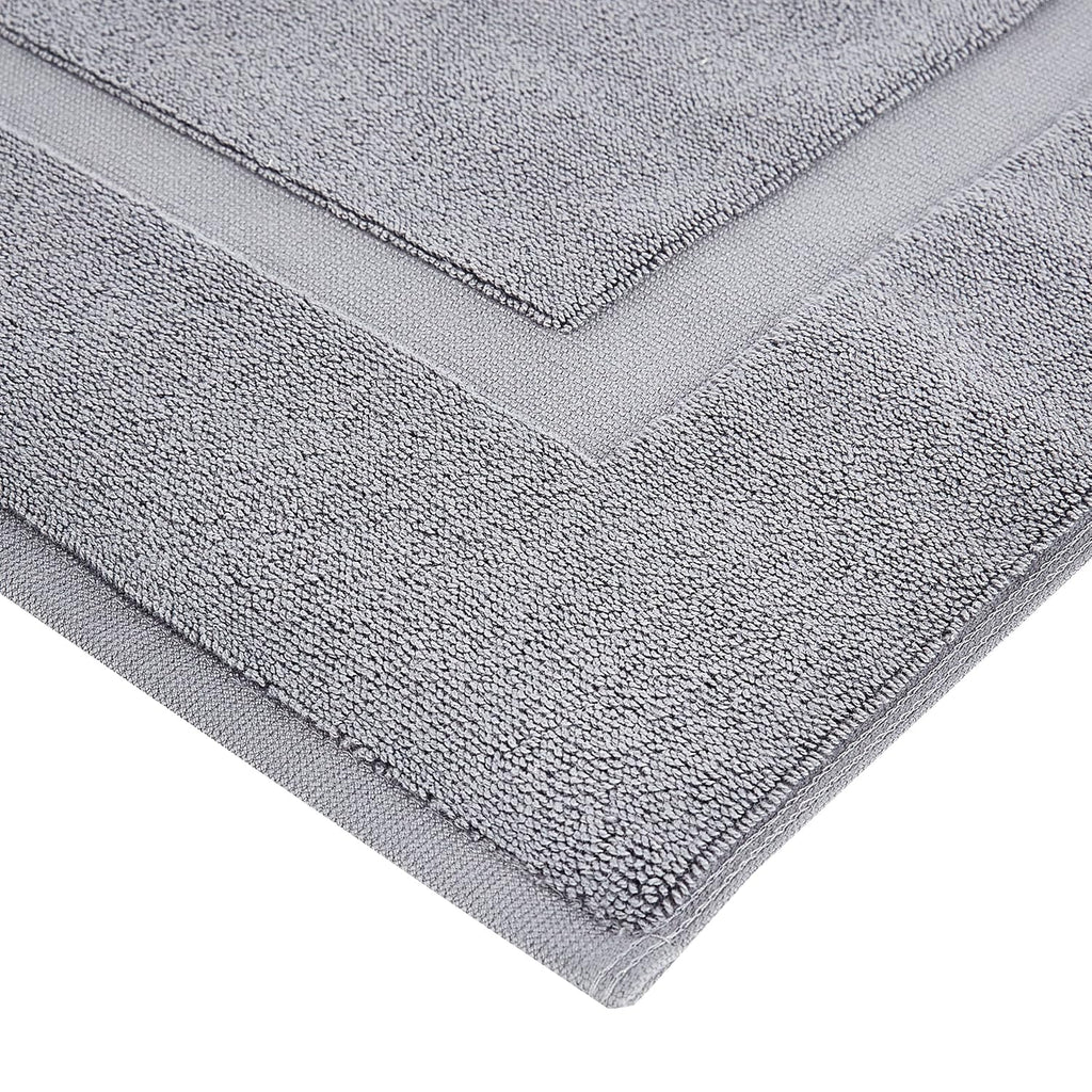Amazon Basics Banded Bathroom Bath Rug Mat, Machine Washable, 100% Cotton, 31" x 20", Powder Gray